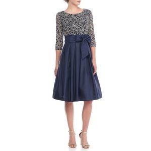 Jessica Howard Navy and Gold Formal Dress